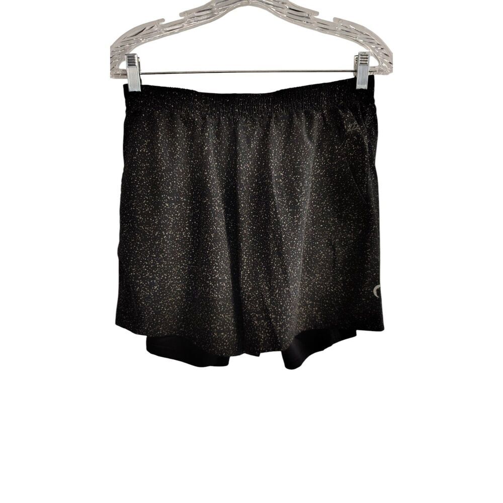 Zyia Bomber Water drop print active lined black running shorts